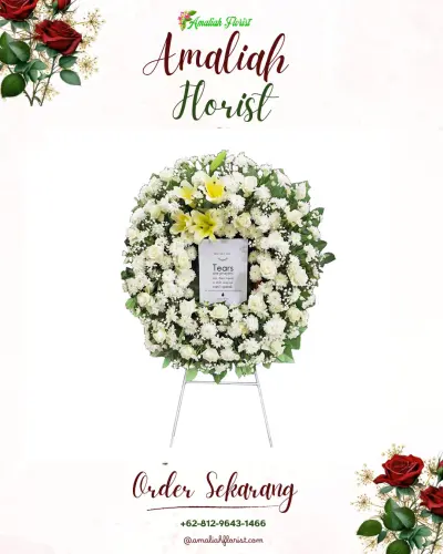 Krans Bunga Duka Cita di Kebon Padangan